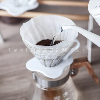 

1-2/2-4cups V60 Coffee Dripper HARIO resin Cone Coffee Filter white