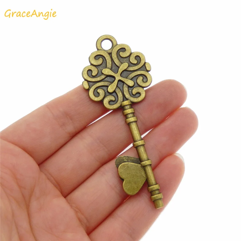 GraceAngie 5 шт. цинковый сплав винтажный ключ DIY Ожерелье Подвески База из старинной