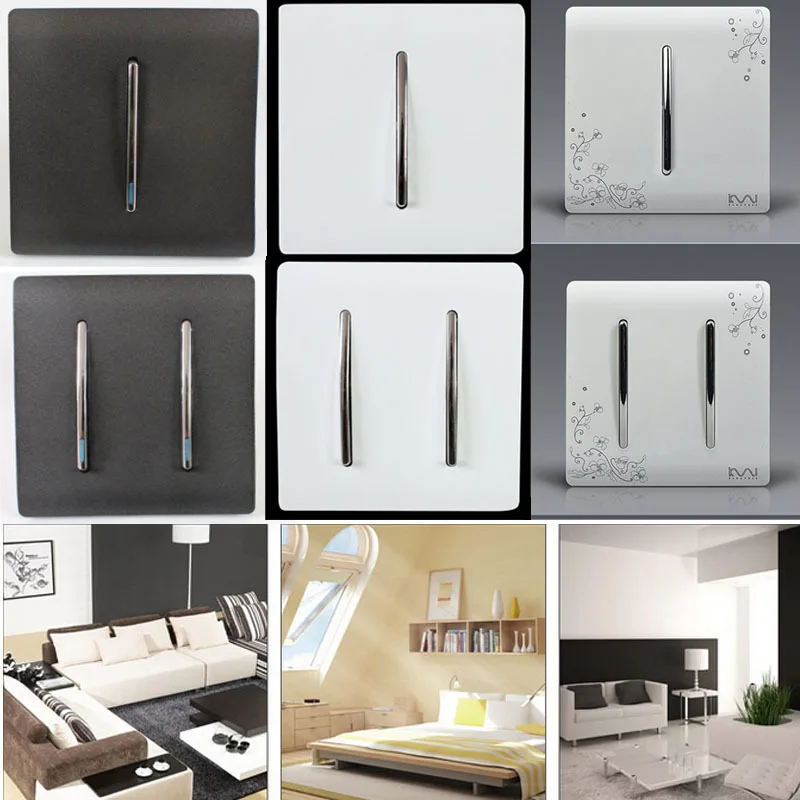 Modern Decorative Gloss Light Chrome Switch Socket Plates 1 2 Gang Way