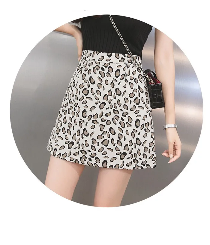 Новая модная женская леопардовая мини-юбка 2019 весна лето Тонкая Повседневная Высокая талия юбка-трапеция сексуальная юбка женская