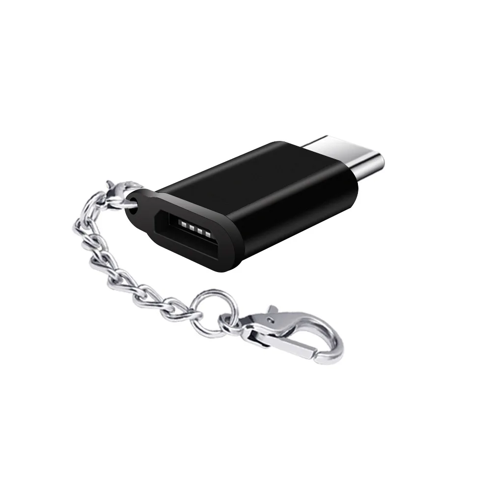 Micro USB To TypeC Adapter With Keychain Micro USB Female To USB Type C Male Adaptador Tipe C Charging Data Sync Type-C Adapters (11)