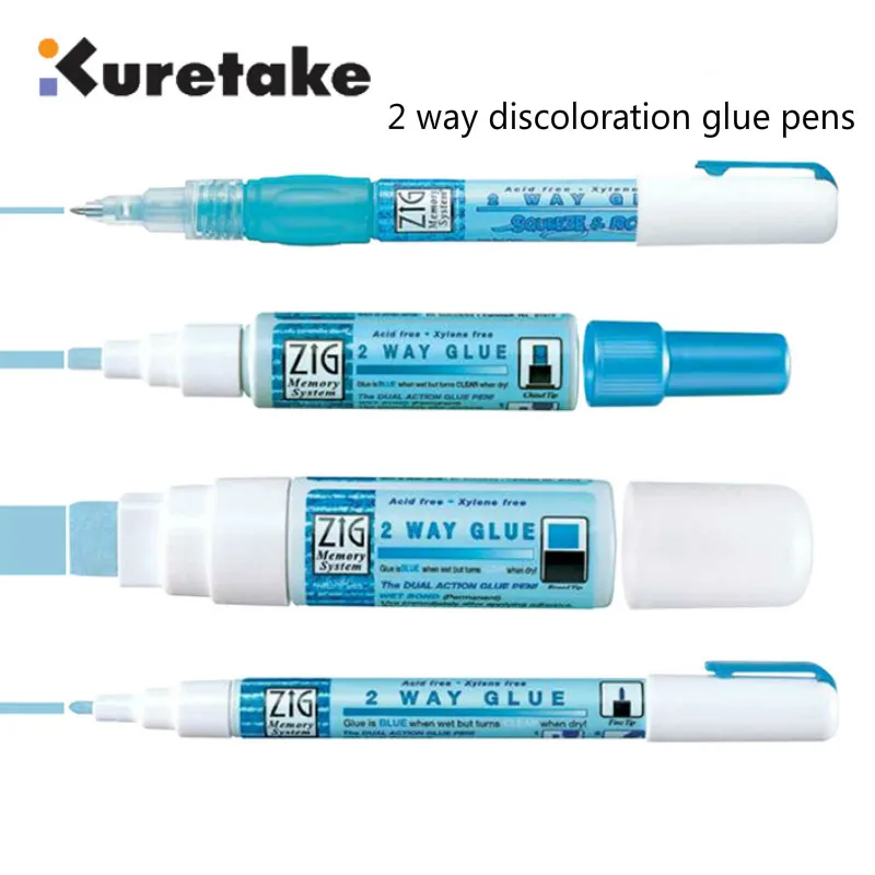 

Free shipping Japan 2 way discoloration glue pens 1mm/2mm/4mm/15mm nib glue pen DIY hand tools