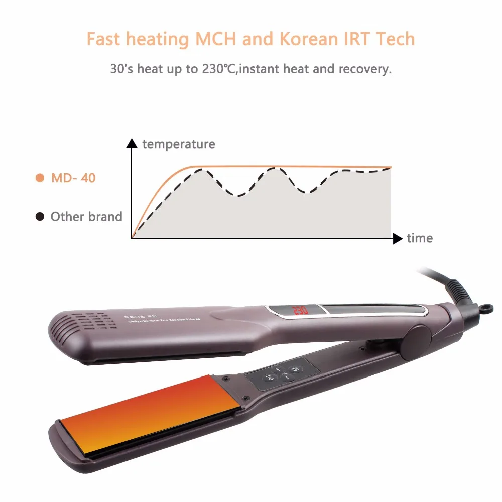 RUCHA korean hair straightener tourmaline floating plates wet dry iron styling tools (1)