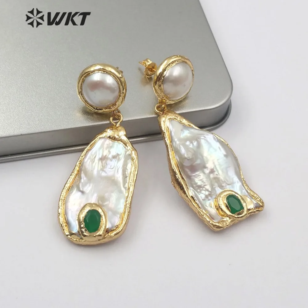 

WKT WT-E499 Classic Style Irregular Freshwater Pearl Drop Earrings With High Quality Natural stone Elegant Ladies Jewelry