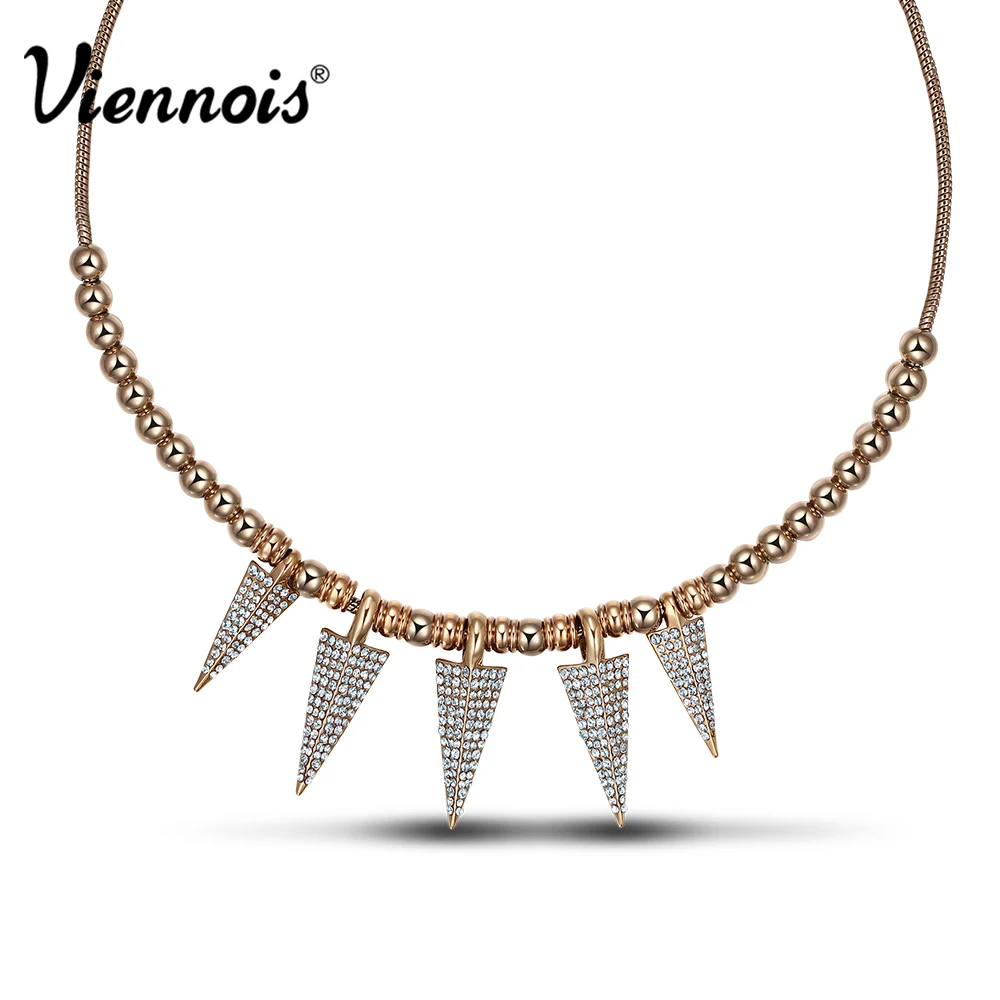 Viennois Кофе Позолоченный Панк Цепи Ожерелья для Женщин Треугольник Подвески