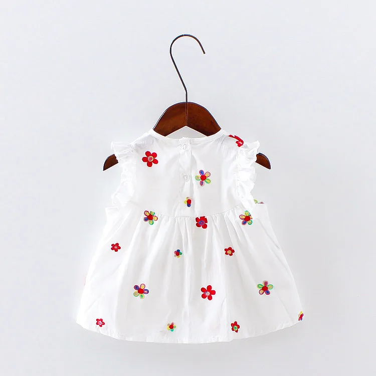 Baby Dress O-neck Summer Cotton Stitched Flower Baby Girl Summer Clothes 2 year Baby Dresses Girl 15