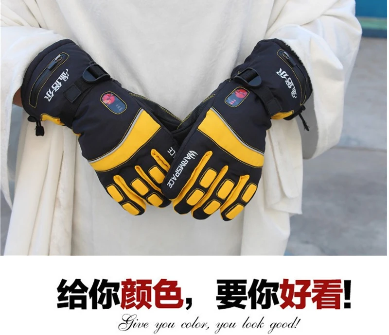 Winter Heated Gloves USB Hand Warmer Electric Thermal Gloves Rechargeable Battery Heated Gloves Cycling Bicycle Ski Gloves