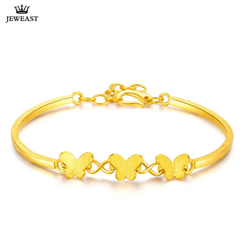 24K Pure Gold Bracelet Real 999 Solid Gold Bangle Simple Fashion