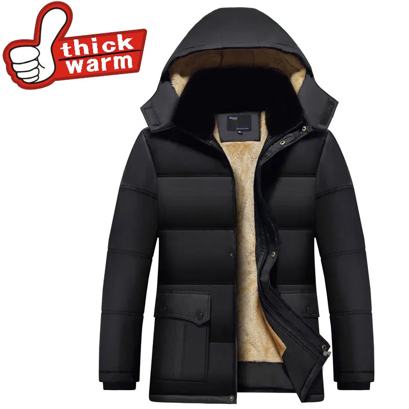 Winter Men Parkas Formal Jackets Man Hooded windproof Thick Warm ...