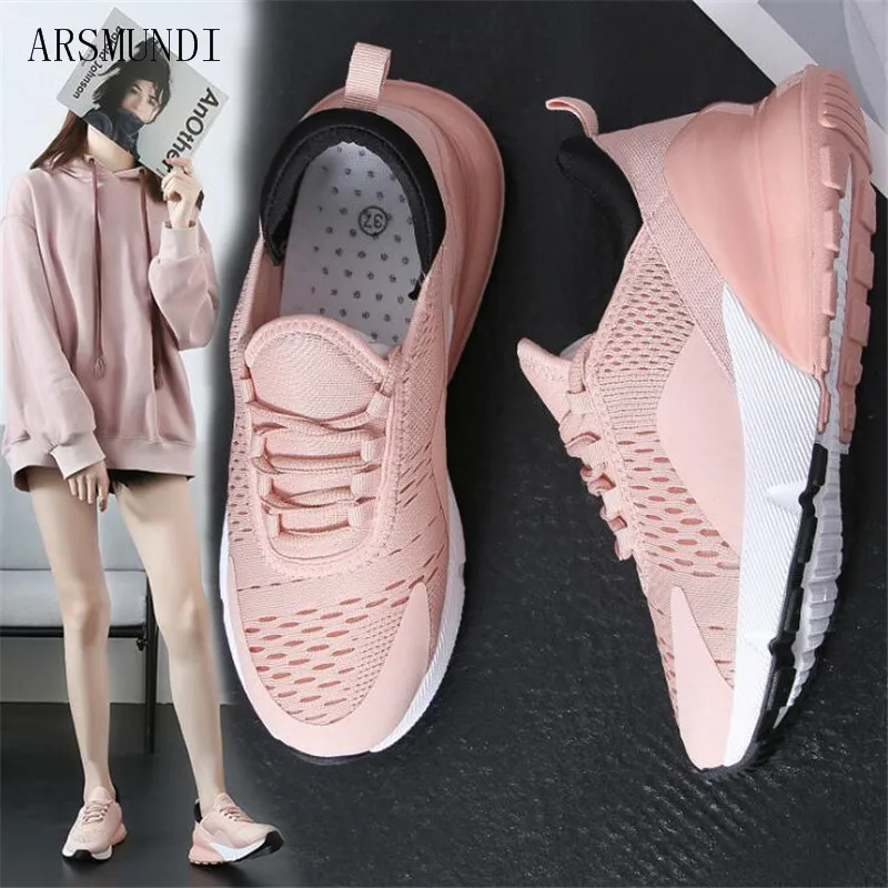 

ARSMUNDI 2019 Spring Summer New Women Casual Shoes Mesh Flats Shoes Woman Fashion Breathable Soft lace-up Women Sneakers M658