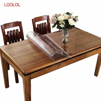 

LGOLOL Brand Waterproof Extra Thick 3mm Thick Transparent PVC Tablecloth Oil-proof Heat-resistant Plastic Tablecloth