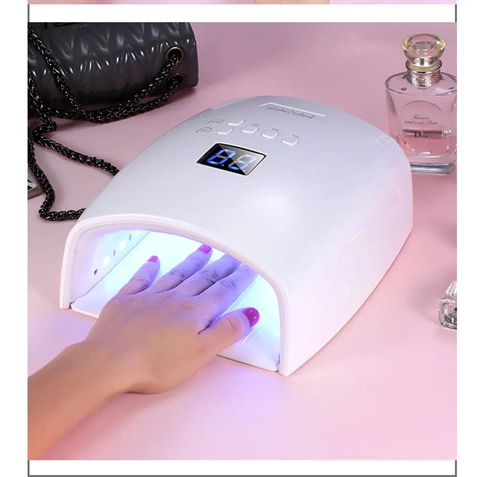 48 Вт УФ-светодиодный светильник, двойной источник, лампа для ногтей, розовая Сушилка для ногтей, сушильная лампа для полировки ногтей, портативные УФ-лампы для гель-лака
