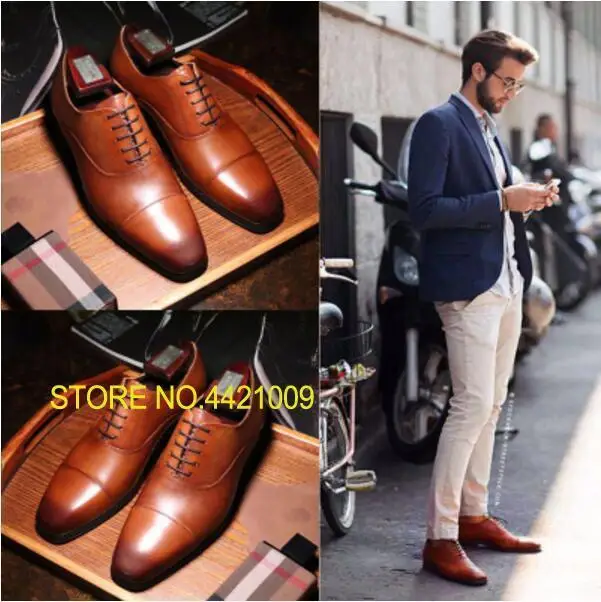 

Men Dress Handmade Oxfords Shoes Italian Leather Business Wedding Shoes Oxfords 2018 Lace Up Smoking Shoes Size 46