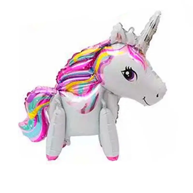 

XXPWJ New 3D Unicorn Rainbow Horse Aluminum Balloons Children's Festival Wedding Party Decoration Balloons
