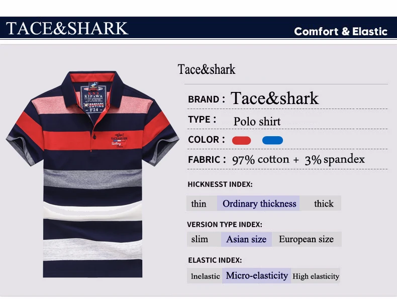 Мужская рубашка поло, Tace& shark, брендовая одежда, мужская рубашка с отворотом на молнии, вышитая хлопковая рубашка поло, европейский и американский стиль, billionaire