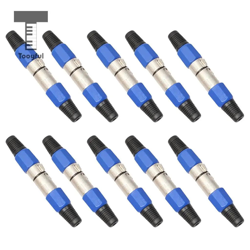 10 Pairs XLR Male & Female Microphone Plug Audio Cable Adapter Connector for Guitar Mixer