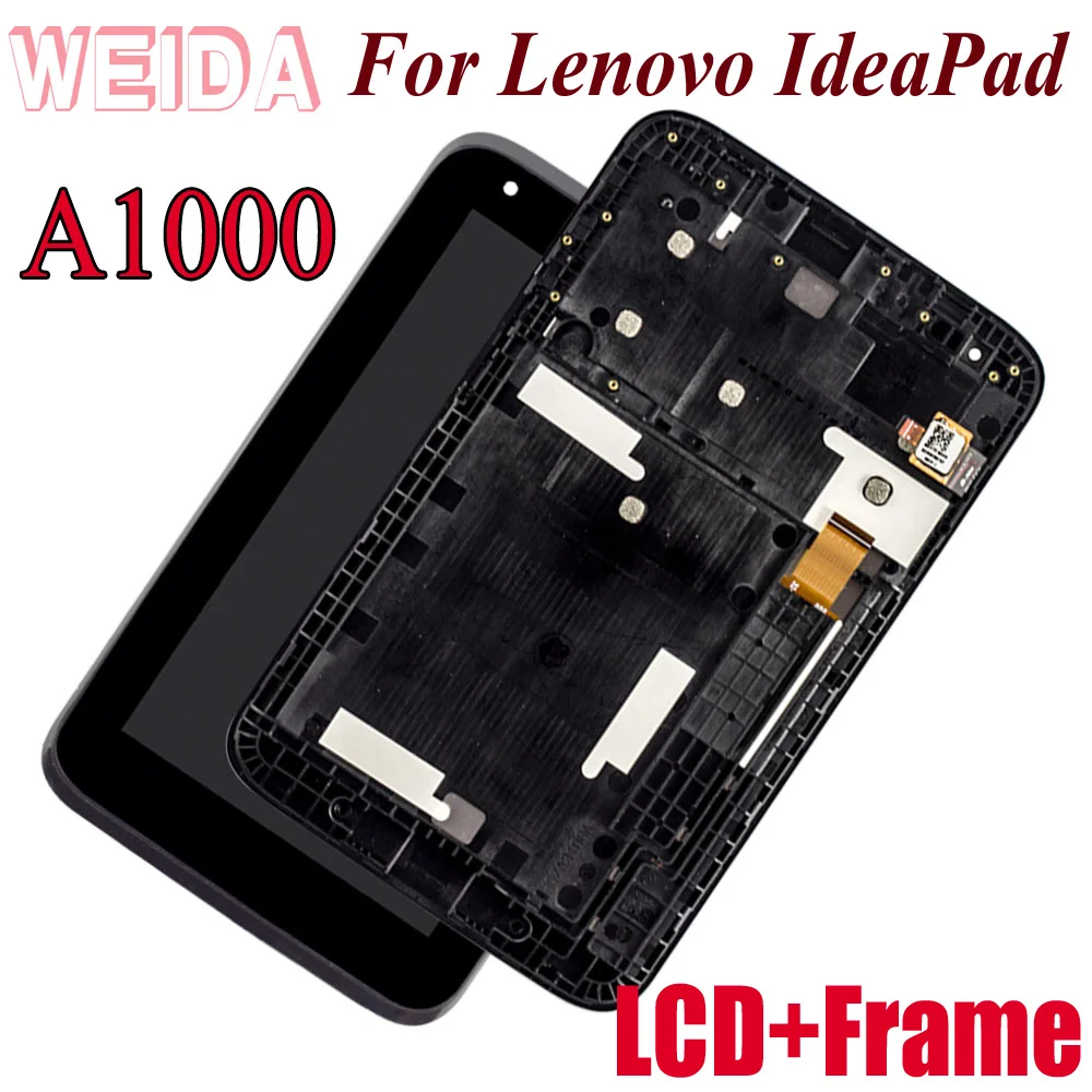 WEIDA LCD Замена 7 &quotдля lenovo Ideatab A1000 ЖК дисплей сенсорный экран в сборе с рамкой IdeaPad