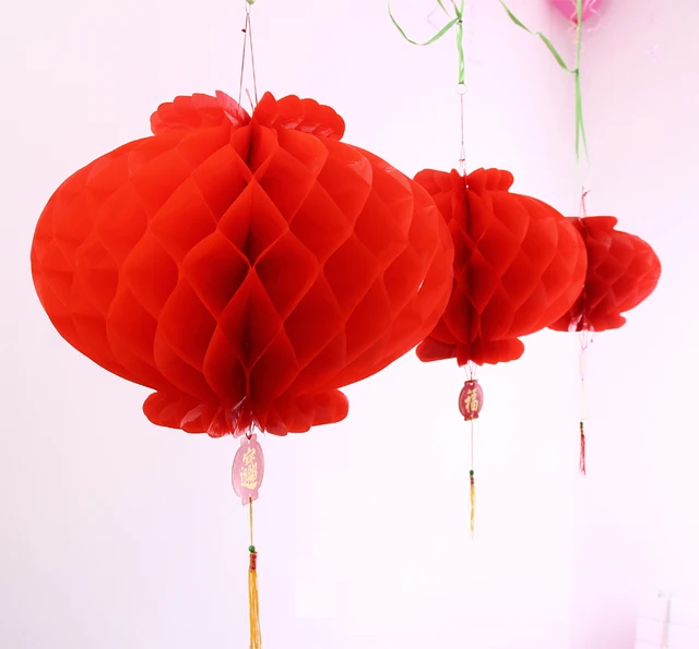 2 Pieces 22inch 55cm Chinese Red Honeycomb Paper Lanterns For 2 Pieces 22inch 55cm Chinese Red Honeycomb Paper Lanterns For New Year And Wedding Decoration