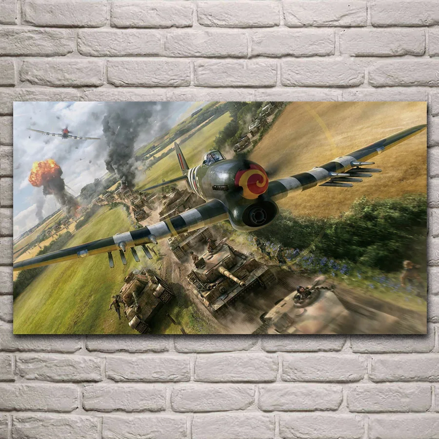 

ww2 aircraft Hawker Typhoon fighter D-Day military artwork living room decor home wall art decor wood frame fabric posters KJ638