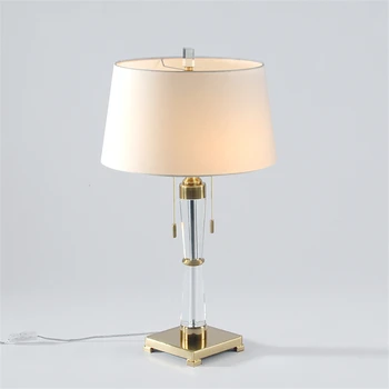 

Modern Crystal LED Table Lamp Cloth Lampshade Bedroom Bedside Decoration Table Lamp Living Room Coffee Study Desk Lamp Luminaire