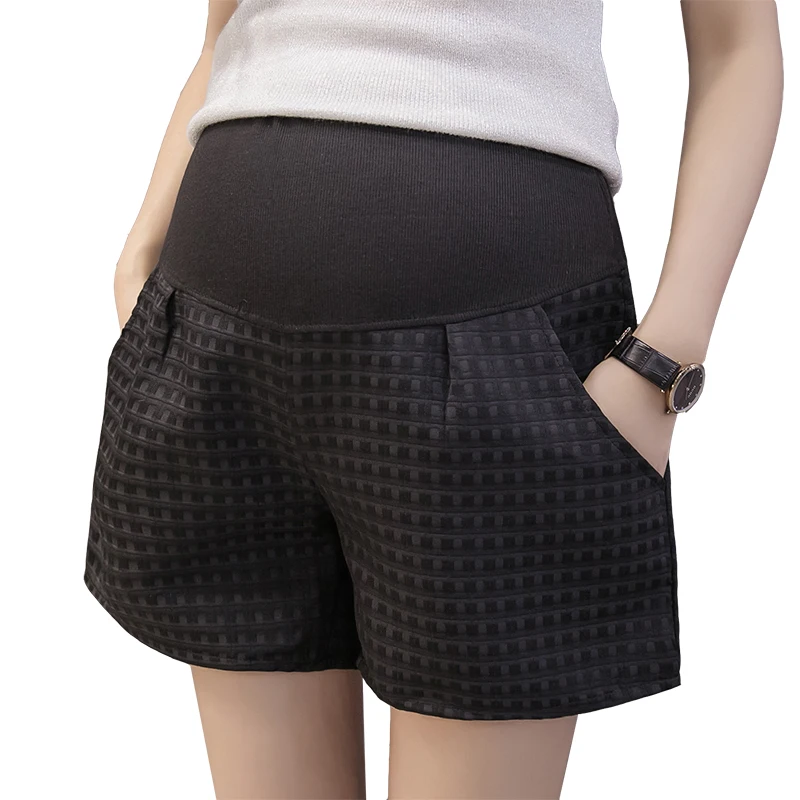 Беременных Для женщин брюки летние шорты для беременных уход за животом снаружи Беременность с эластичной резинкой на талии брюки E0054