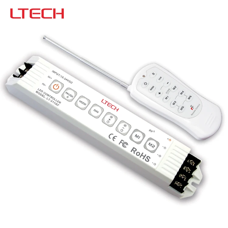 

LT-311RF LED Dimming Controller,DC12-24V input;6A*3channel output for single color led strip