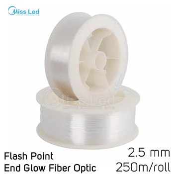 

Wholesale 250m/roll 2.5mm Diameter Sparkle Flash point PMMA LED Fiber Optic Cable End Glow For Decoration Lighting