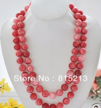

ddh00532 Huge 50" 14mm nature round red Jasper jade bead necklace