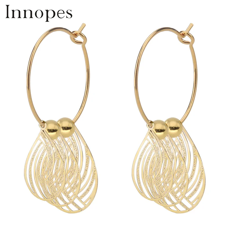 

Innopes Women's Fashion Acrylic Cutout Leaf Earrings Vintage Wedding Gold dangle Earrings