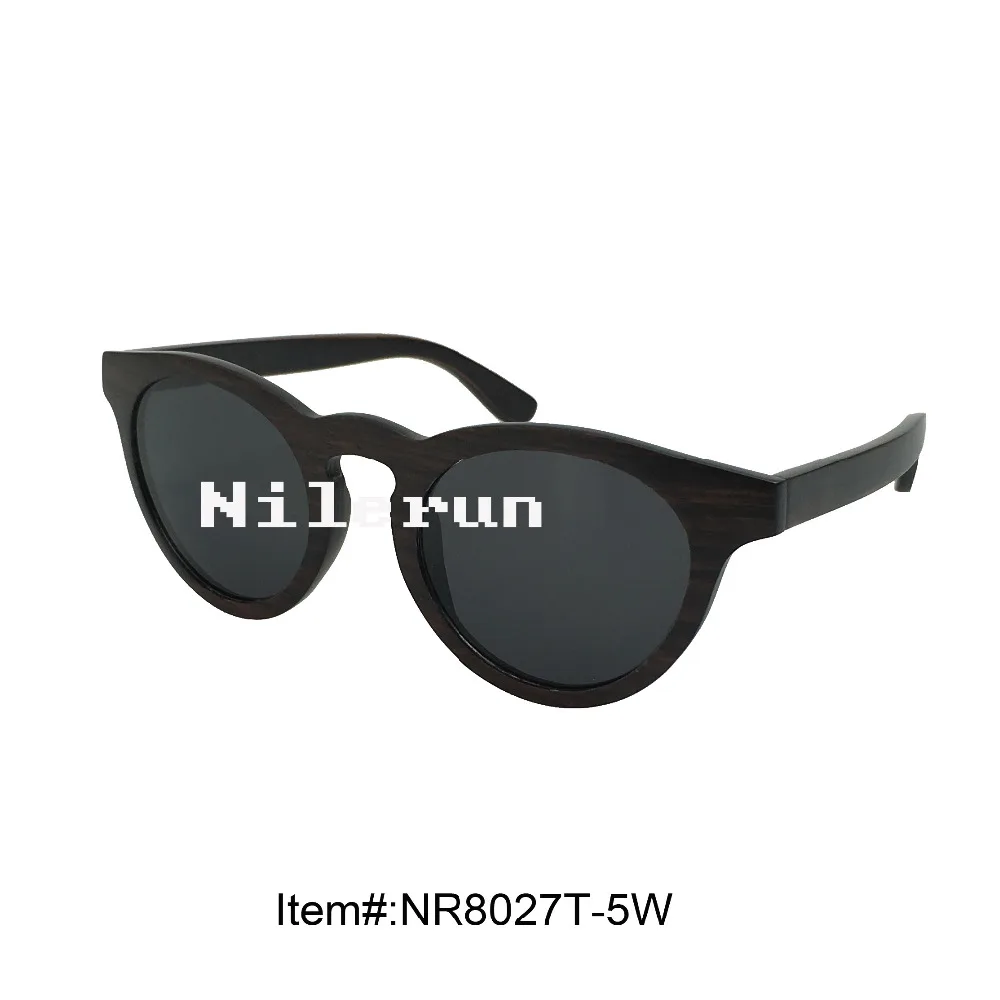 

high quality round ebony wood sunglasses