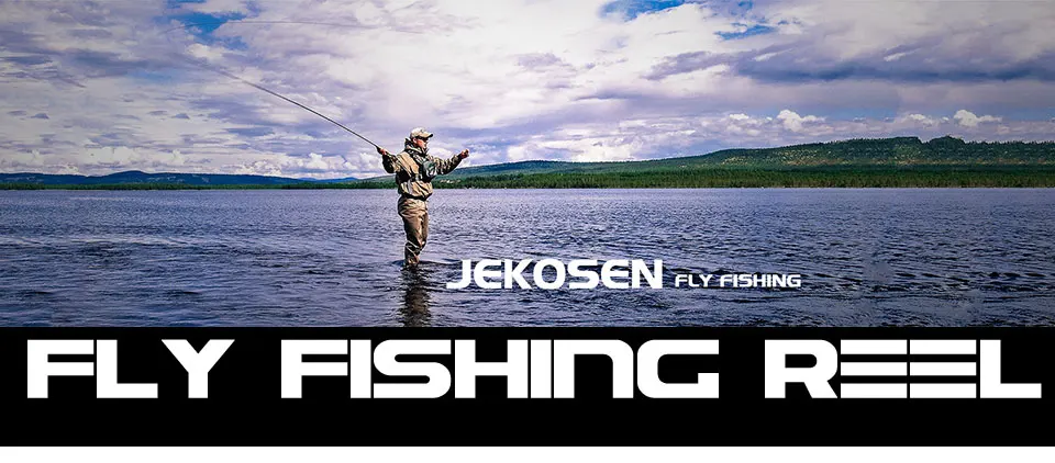 Carretel de Pesca com Grande Corpo em Liga de Alumínio e Carretel em Carretel da Mosca Jekosen Voar Caramanchão Usinado T6061 Tamanhos Clf-3 5 - 6 7 8 Cnc 2 Carretilhas de pesca