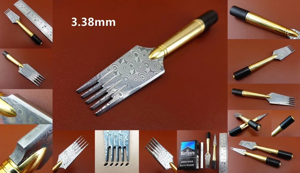 French Style leather Craft Pricking Irons Stitching Lacing Punch Chisel Tool BG
