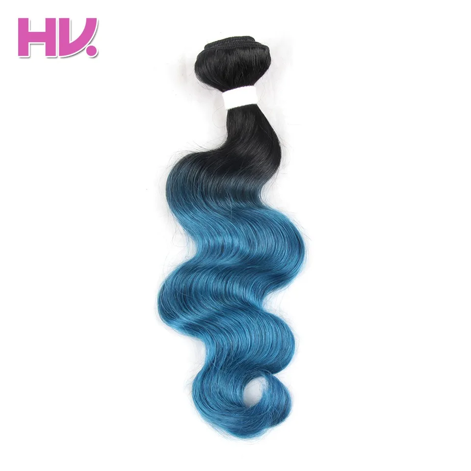 Hair Villa Pre-colored Human Hair Weave Brazilian Body Wave Hair Extensions OT Ice Blue 10-18 inch Non-Remy Hair Bundles brazilian-body-wave-hair-bundles