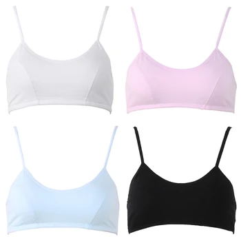 

KLV Young Girls Training Bra Puberty Teen Kids Soft Breathable Touch Cotton Underwear Tops