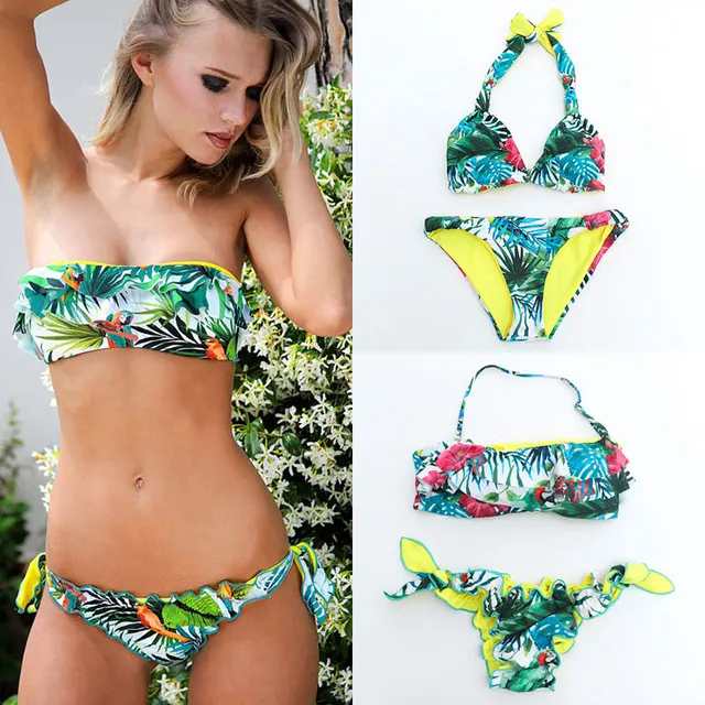 Best Price M&M 2017 Sexy Leaf Bikinis Female Swimwear Women Swimsuit Strappy Bandage Bikini Set Halter Top Swim Suits Maillot De Bain Femme Best Price M&M 2017 Sexy Leaf Bikinis Female Swimwear Women Swimsuit Strappy Bandage Bikini Set Halter Top Swim Suits Maillot De Bain Femme