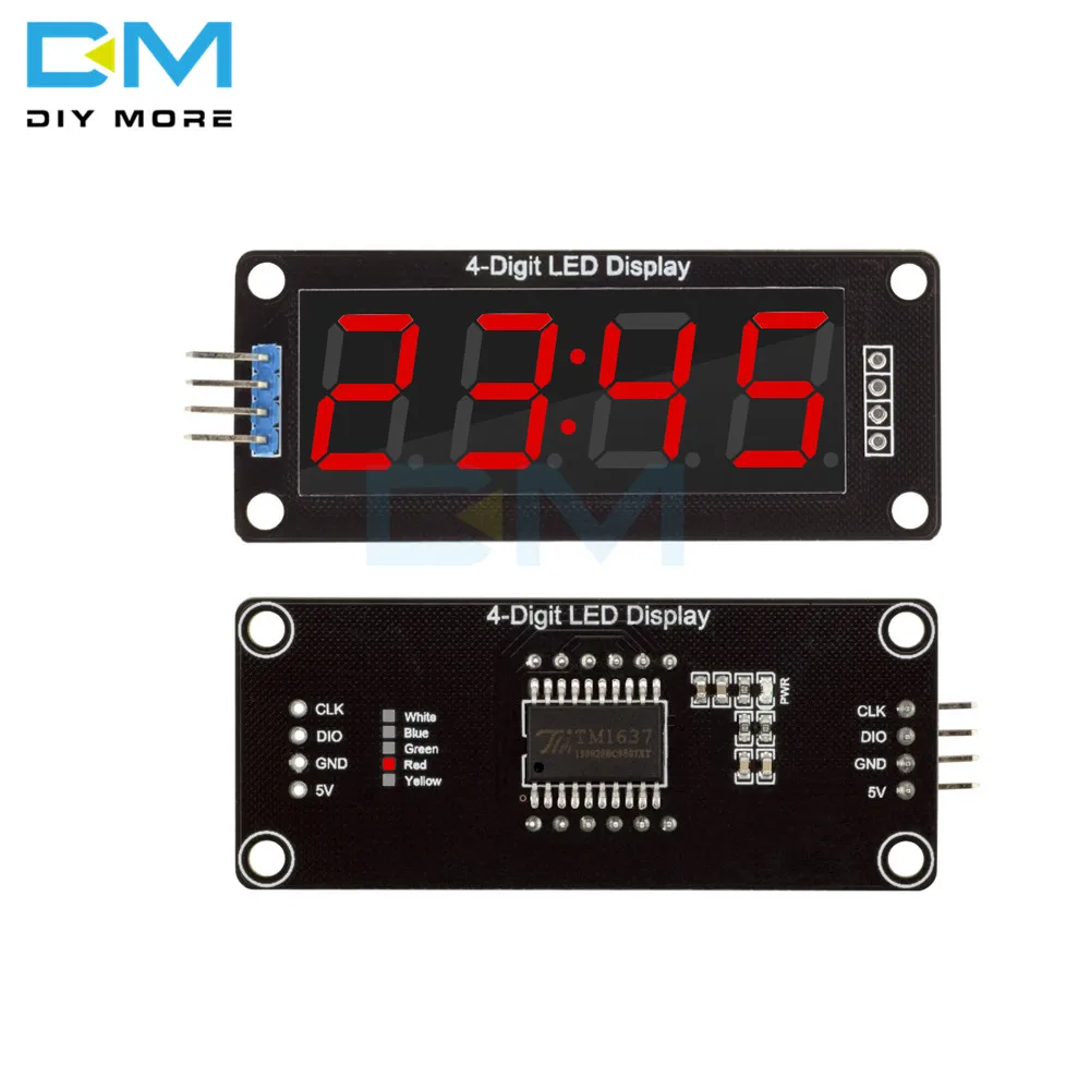 TM1637 цифровой 4-Digit 0,56 красный светодиодный дисплей трубки десятичные часы двойной точки Модуль платы 0,56 дюймов для Arduino 4 Pin Diy Kit