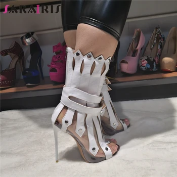 

SARAIRIS Luxury Sexy Summer Boots Large Size 47 Party Sandals Women Shoes Fashion Gladiator Thin High Heels Shoes Woman