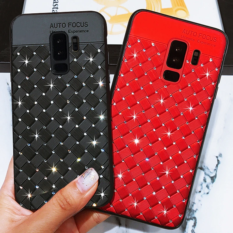 

KaiNuEn glitter diamond 3D coque,cover,case For Samsung galaxy s9 S 9 Plus S9Plus on Silicone luxury Silicon back Phone cases