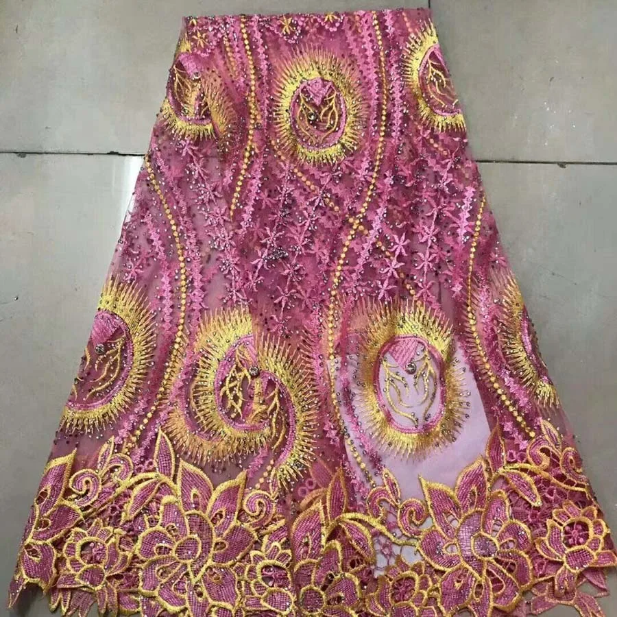 

Latest Brand French African Lace Fabric High Quality African Embroidered Tulle Lace Fabric For Wedding Dress Fashion