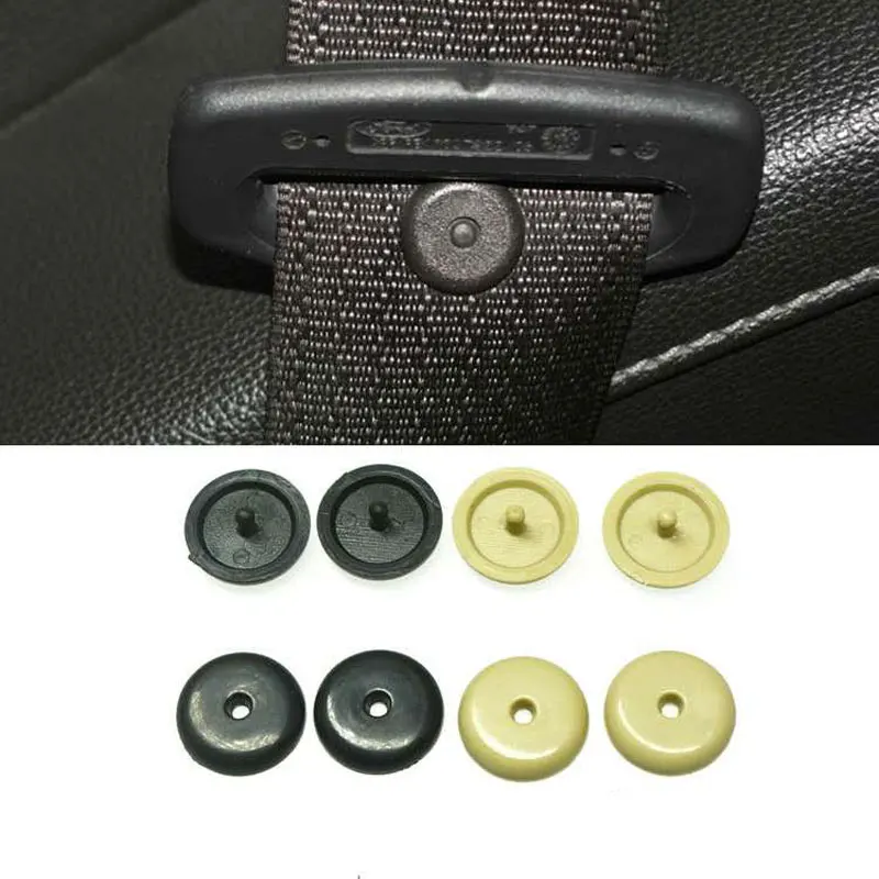 

1 Pair Plastic Car Seat Belt Stopper Car Parts Black Beige Spacing Boundary Spacer Seat Belt Retention Clip Stop Button