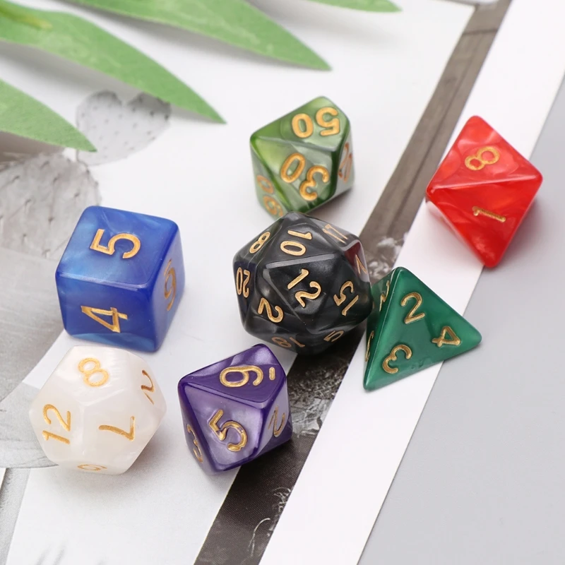 7 шт./компл. многогранные бусины для TRPG настольной игры Подземелья и