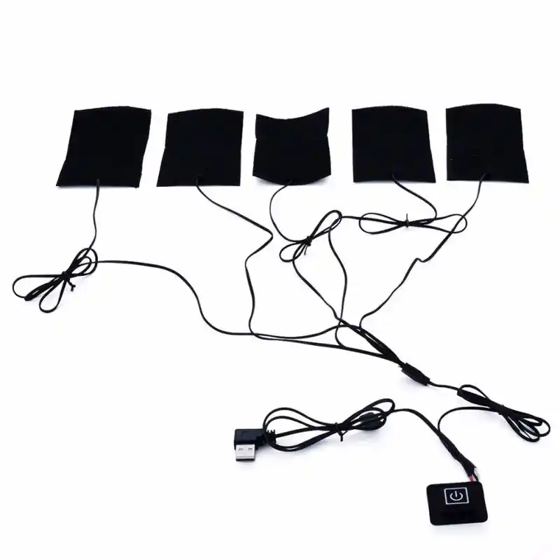 Безопасный Портативный нагревательный коврик-грелка USB заряженный теплый паста колодки водонепроницаемый углеродного волокна нагревательная пластина для жилета куртка ткань питания - изображение
