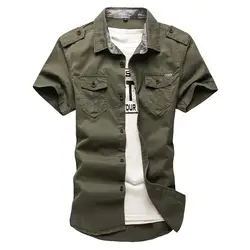 Новинка 2019 года для мужчин брюки карго тактический рубашки для мальчиков 100% хлопок короткий рукав работы бренд Военная Униформа рубашк