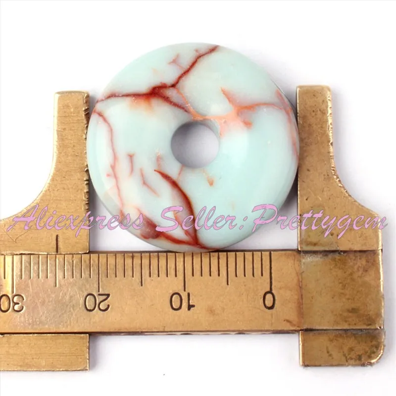 25,30, 35,40 мм натуральный пончик многоцветный камень Shoushan драгоценный камень, подвеска, бисер 1 шт, для изготовления ювелирных изделий ожерелья - Цвет: 25mm