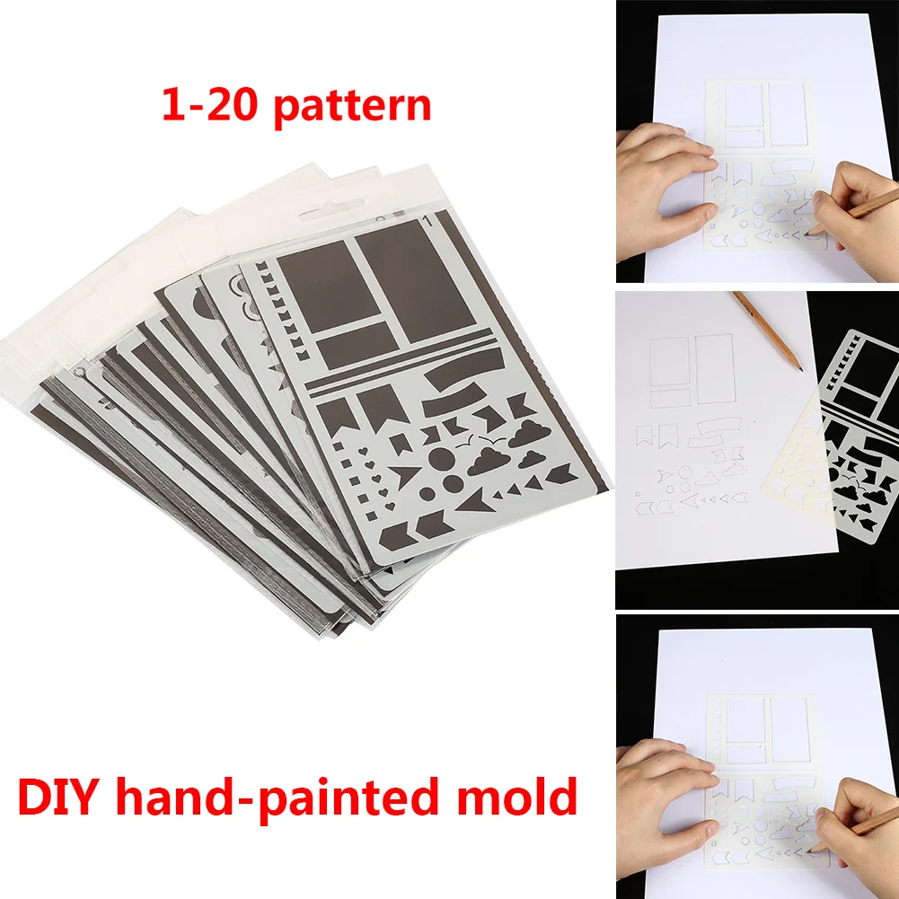 

Stencils Scrapbooking Templates Multi Style Stamp Paper Card Drawing Sheets Background Children Parent-Child Activity Embossing