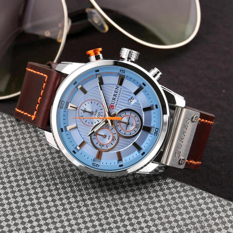 CURREN 8291 Luxury Brand Men Analog Digital Leather Sports Watches Men's Army Military Watch Man Quartz Clock Relogio Masculino drop shipping wholesale cheap (11)