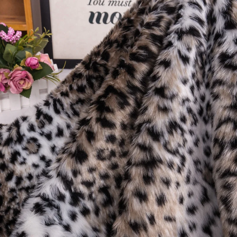 Искусственный мех Леопард серия большой мех жаккард пятно женский жилет пальто ткань