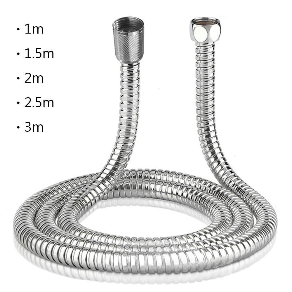 Flexible Stainless Steel Plumbing Hose Shower Head Tube Bathroom Pipe 1m/1.5m/2m/2.5m/3m 1PC