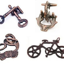 4 шт./компл. металлические Пазлы бронзового цвета игра для взрослых детей