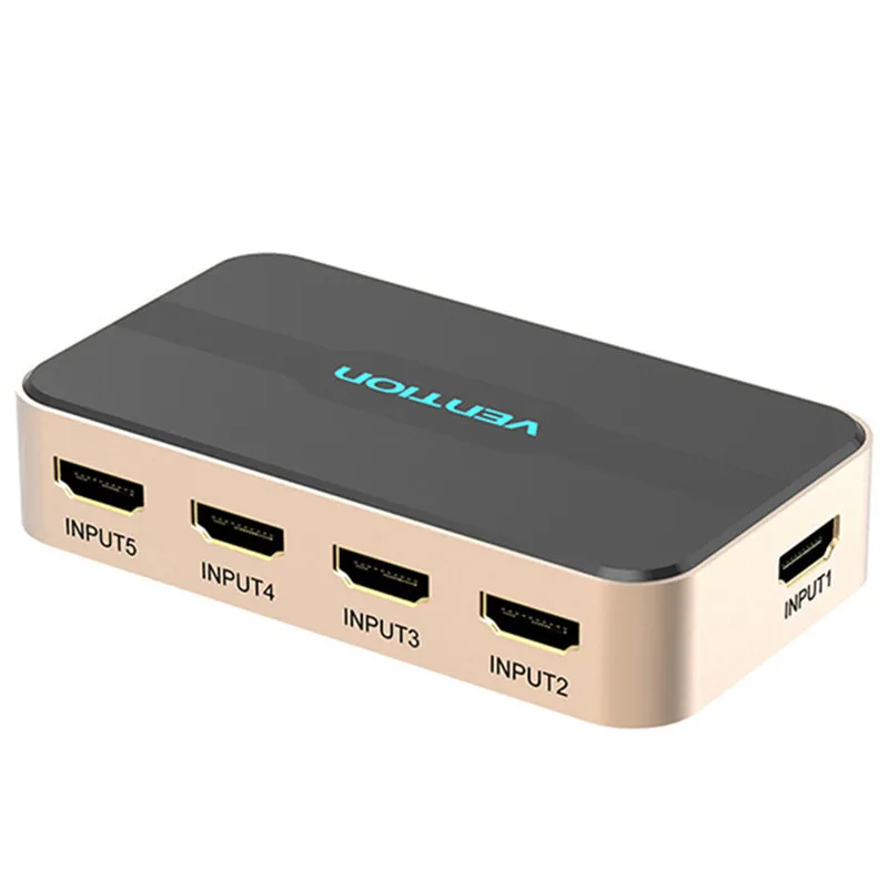 

Vention HDMI Switch 5-Port 5 in 1 out Switcher 4K*2K HD Hub TV Connector HDMI Adapter Splitter for TV XBO Computer